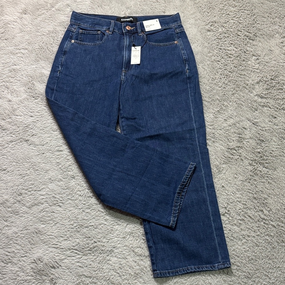Express Dark Blue Ankle & Cropped Jeans